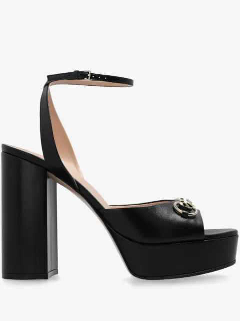 Gucci 115mm Horsebit leather platform pumps
