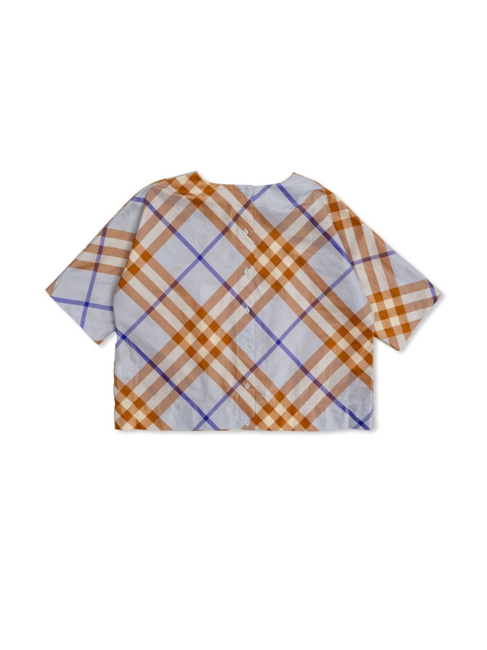 Burberry Kids checkered silk shirt - A1033 SLATE BLUE IP CHECK