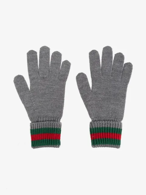 Gucci Kids guantes tejidos de canalé