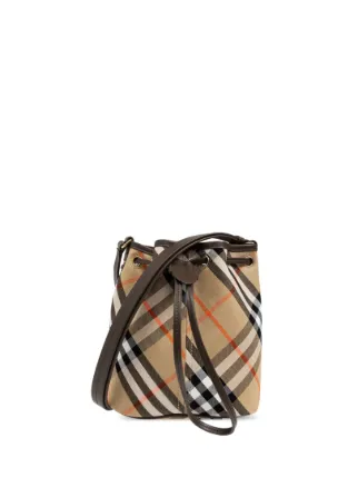 【関税＆送料込み】Burberry Check Bucket Bag Burberry Small TB Vintage Check Bucket Bag | Brown | FARFETCH