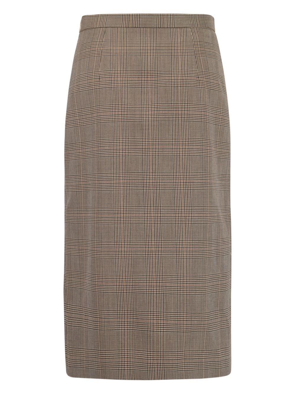 Shop Lardini Wool Midi Skirt In Neutrals