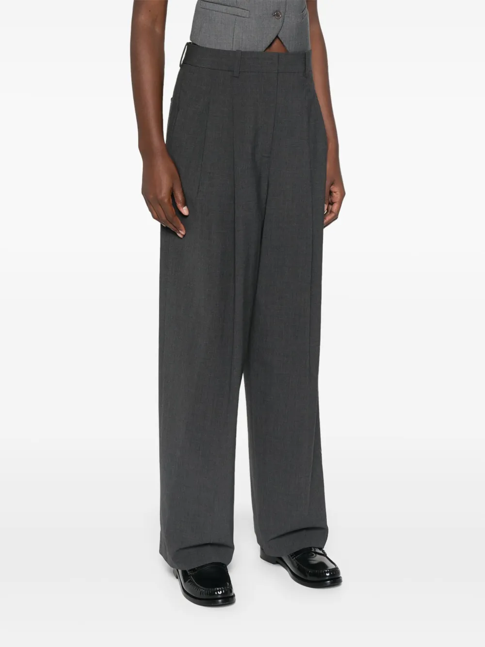 Theory Geplooide broek Grijs