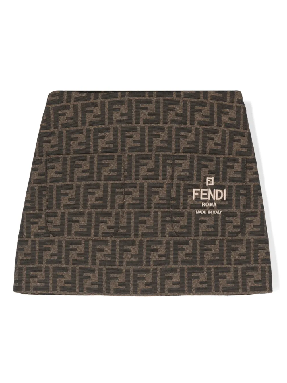 Fendi Kids Rok met FF jacquard Bruin
