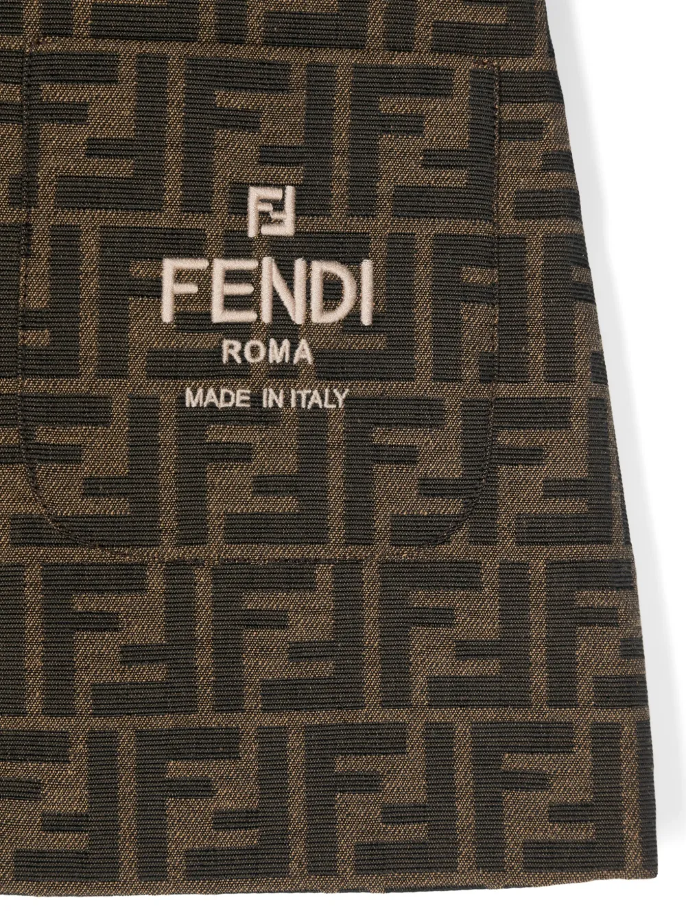 Fendi Kids Rok met FF jacquard Bruin