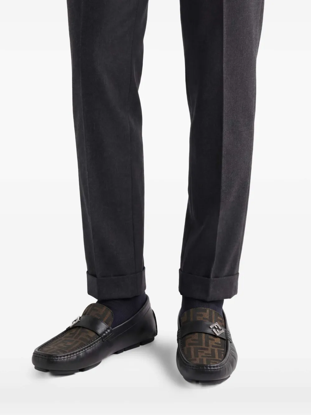  Fendi Mocasines Ff Squared - Negro 