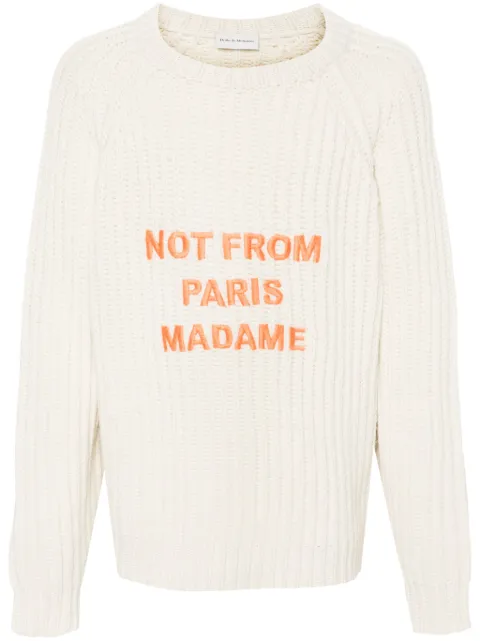 Drôle De Monsieur Le Maille Tressée Slogan jumper