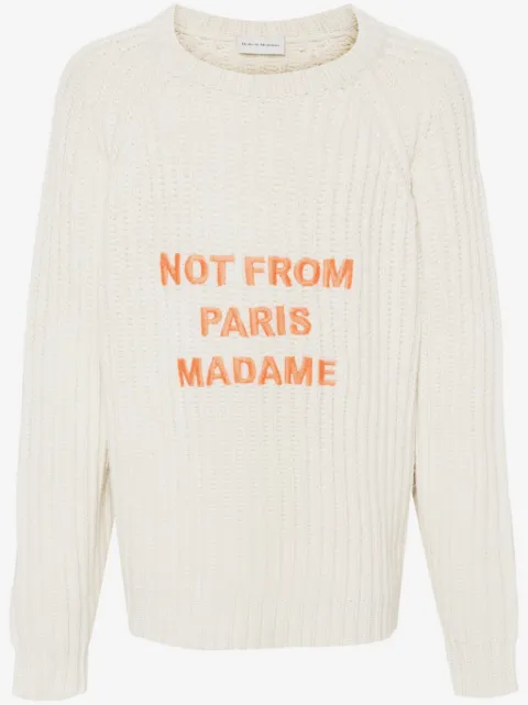 Drôle De Monsieur Le Maille Tressée Slogan jumper