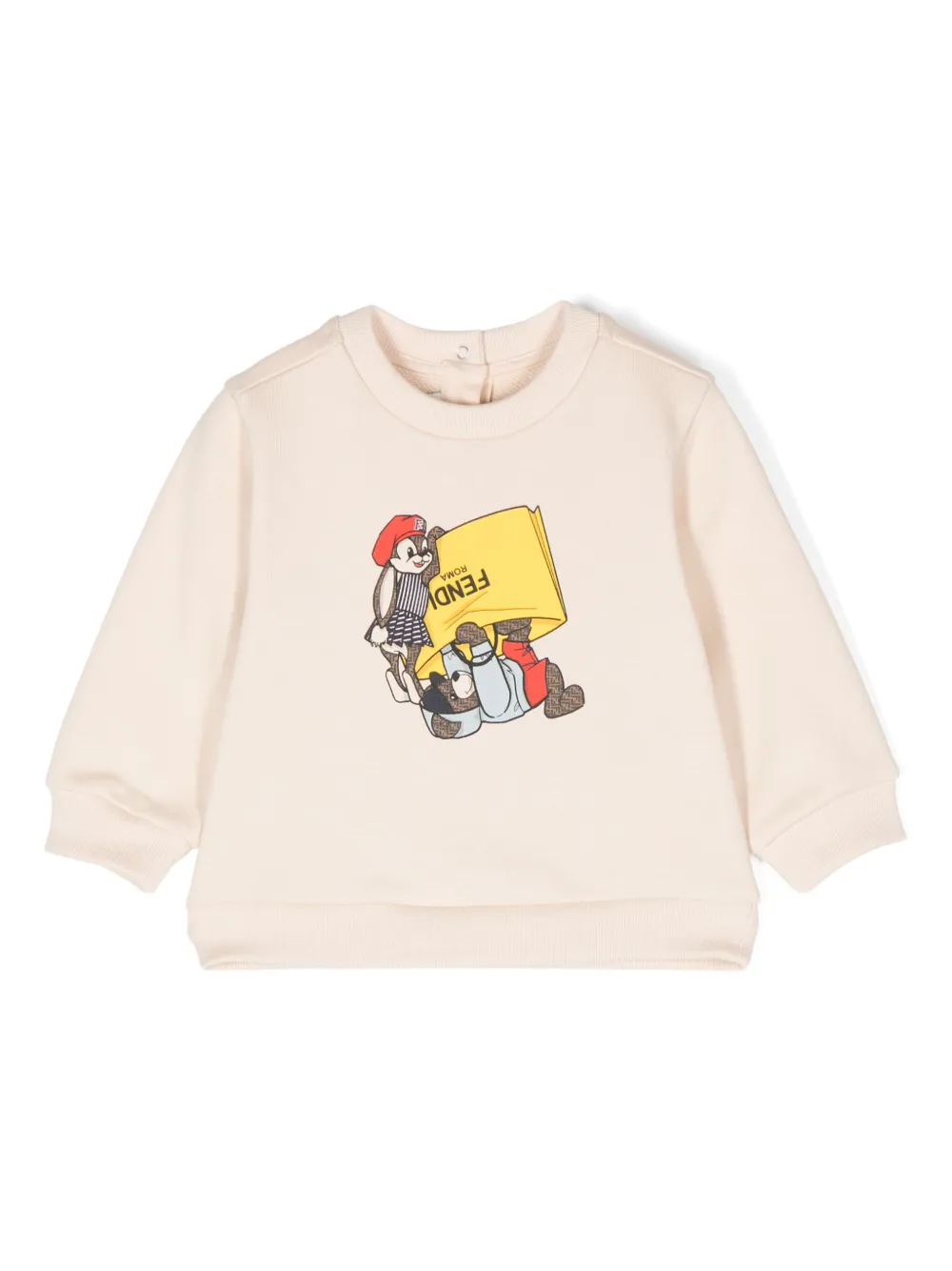 Fendi Kids Sweater met print Beige
