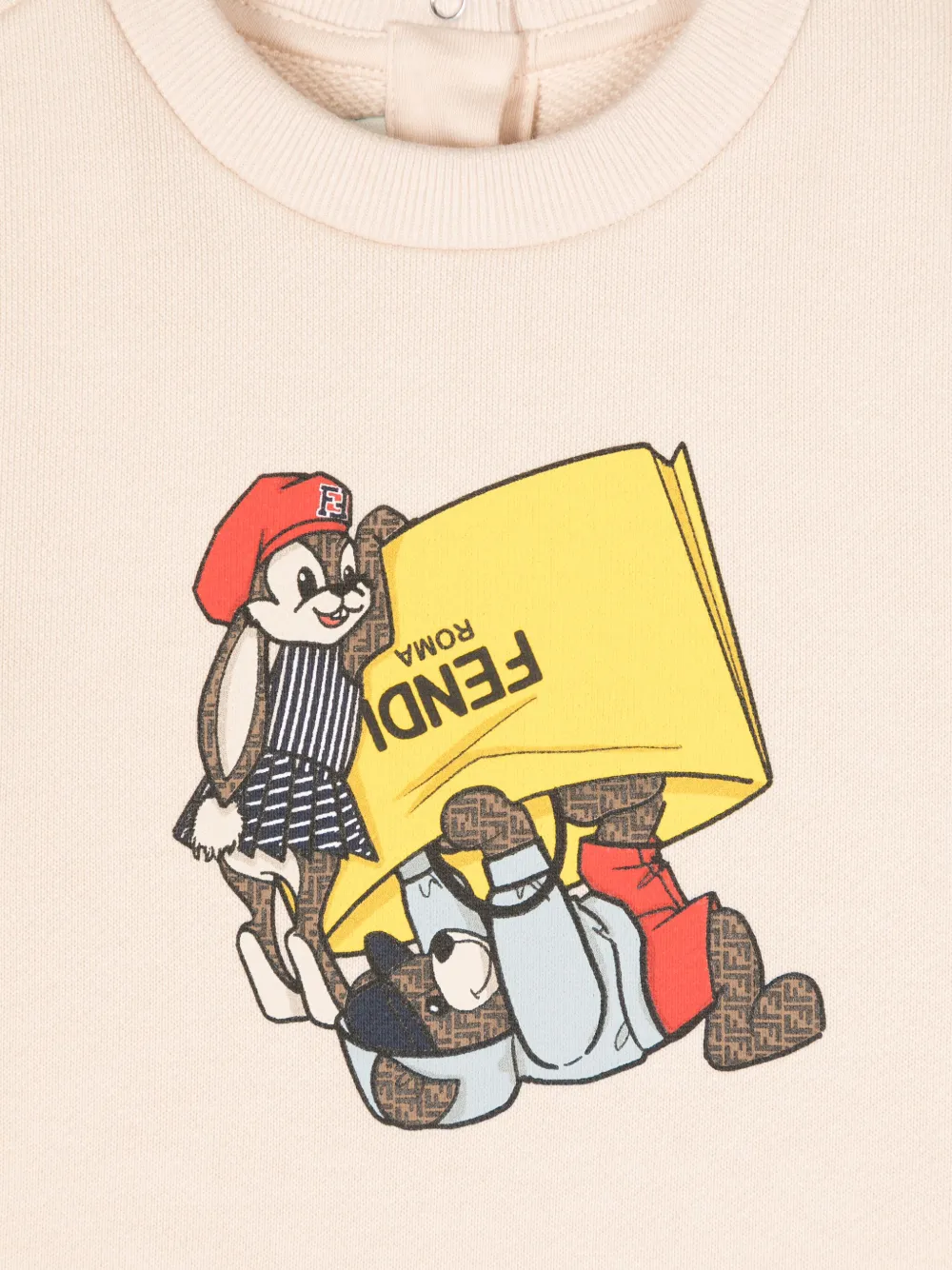 Fendi Kids Sweater met print Beige