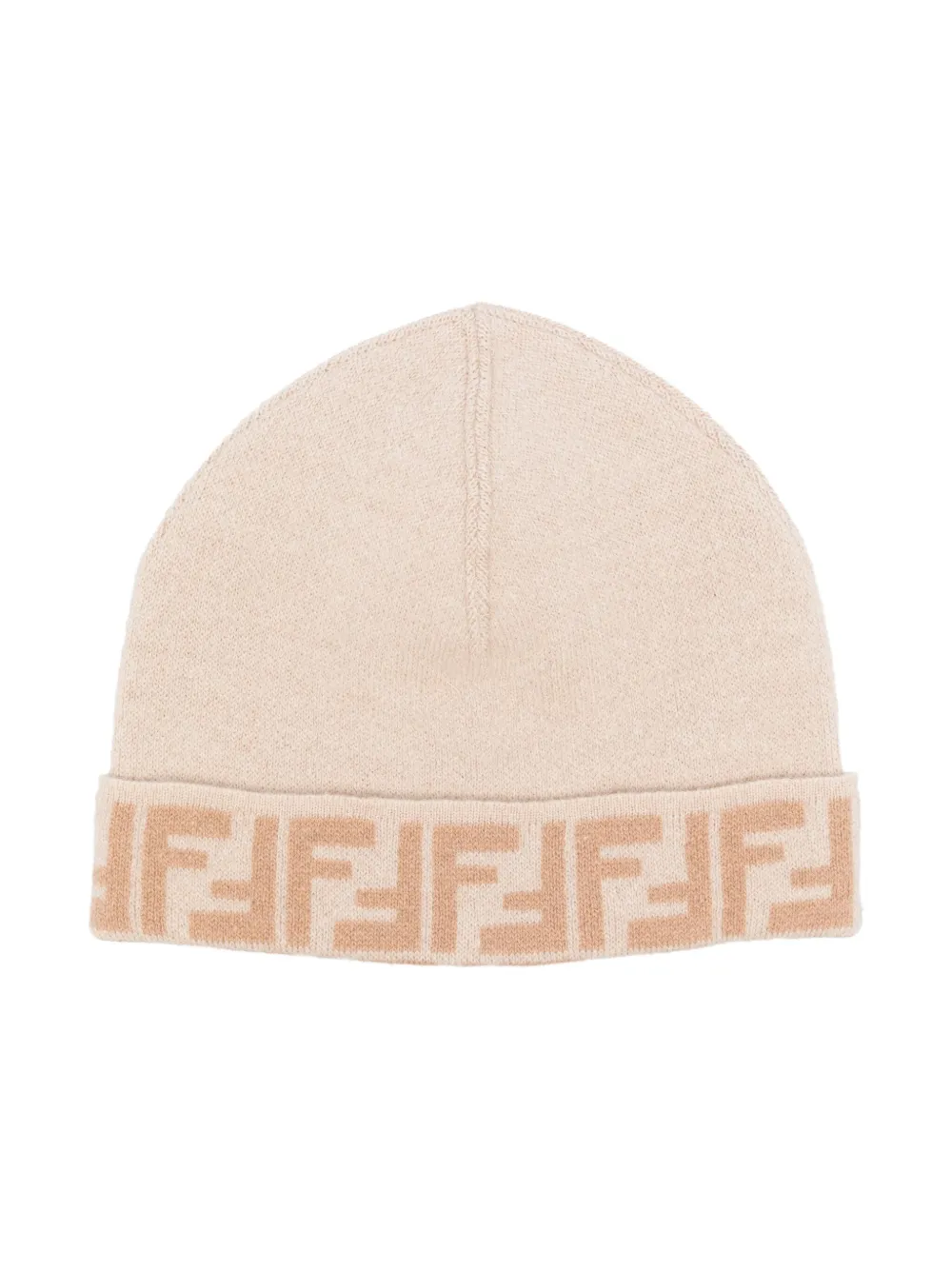 Fendi Kids Muts met FF-intarsia Beige