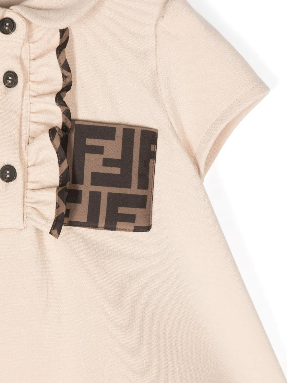 Fendi Kids Milano jurk met stiksel Beige