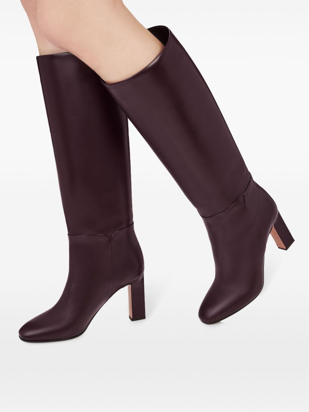 Shop Aquazzura 85mm Sellier Boots In Purple