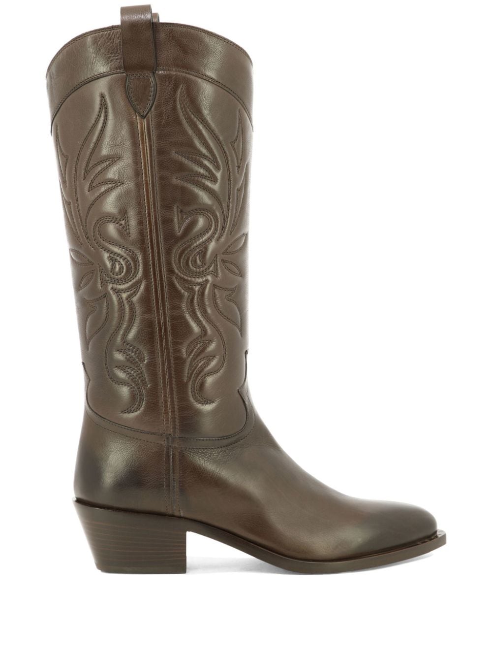 Shop Sartore Western-style Leather Boots In Brown