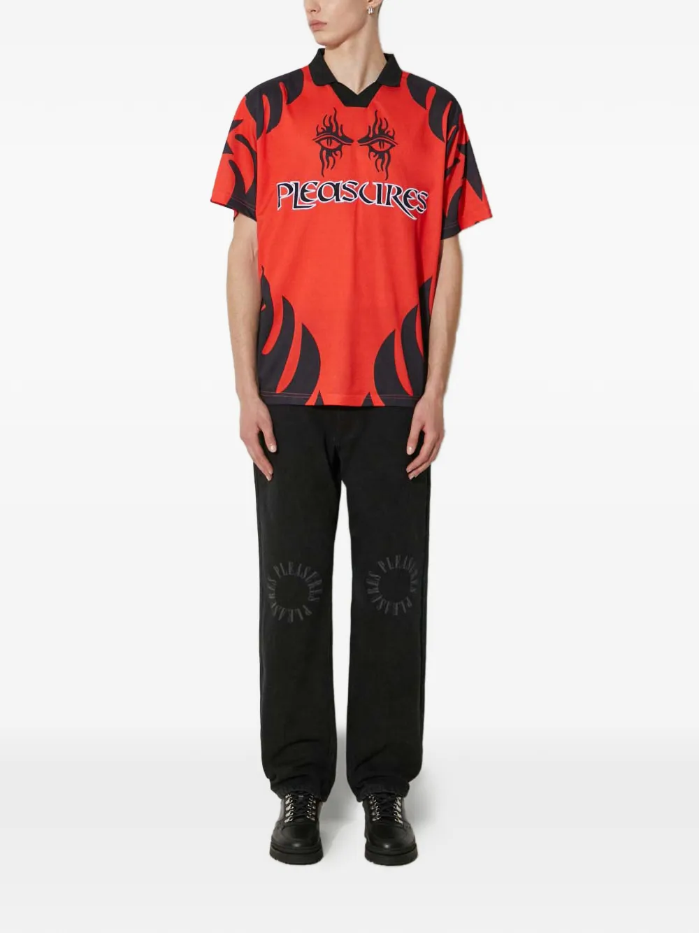 Pleasures logo-print pocket jeans - Zwart