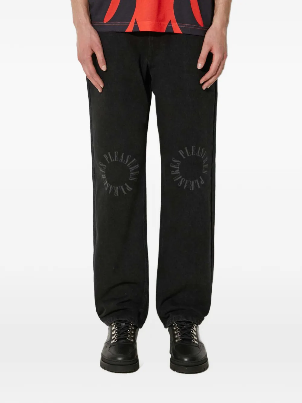 Pleasures logo-print pocket jeans - Nero