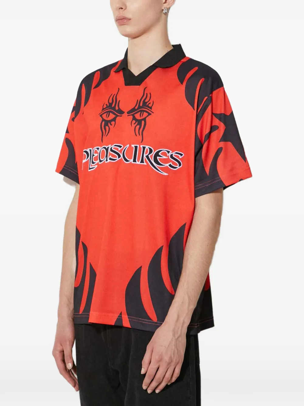 Pleasures Poloshirt met logoprint Rood