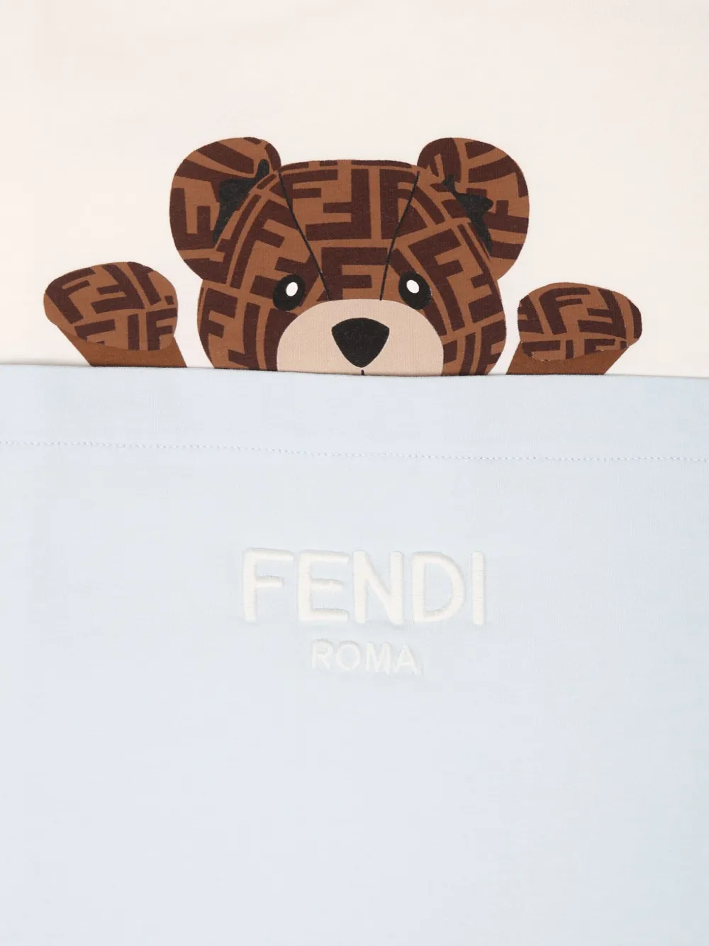 Fendi Kids Coperta Teddy Bear con stampa