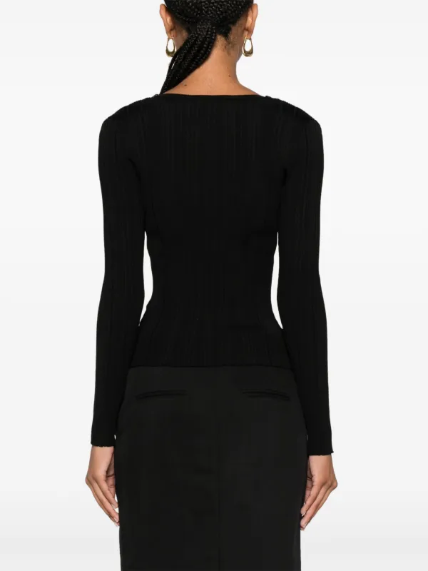 SELF PORTRAIT【関税送料込】Diamante クレープトップ Self-Portrait diamanté-embellished Knitted Top | Black