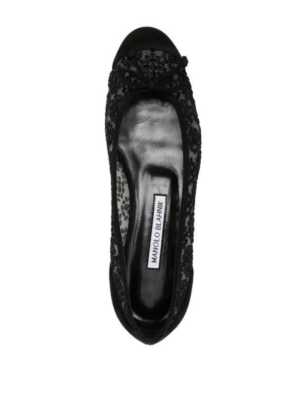 Manolo Blahnik Verona フラットシューズ | ブラック | FARFETCH JP