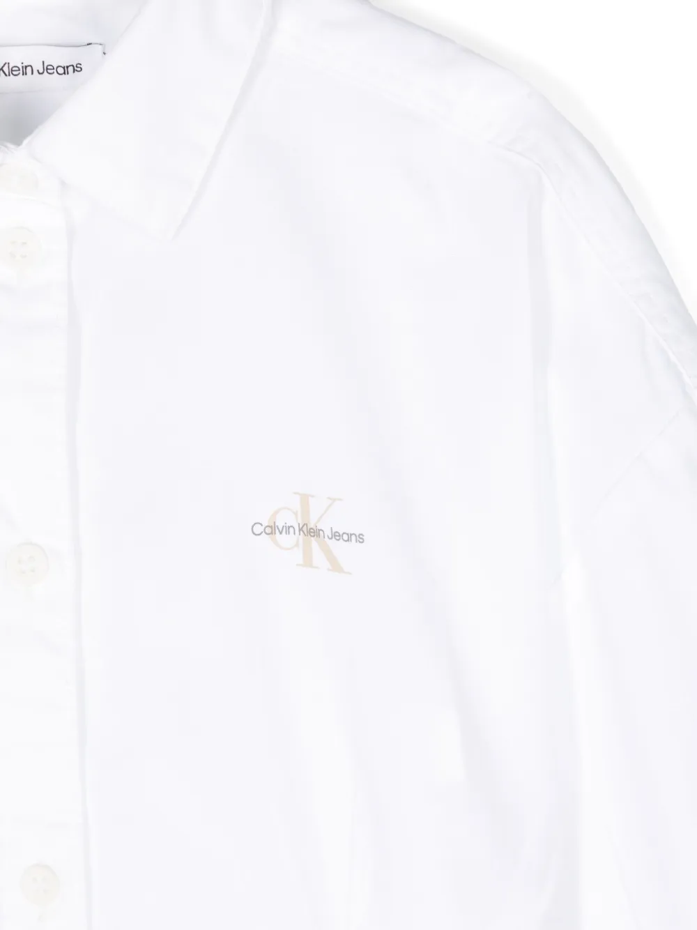Calvin Klein Kids Popeline blouse met wijde mouwen Wit