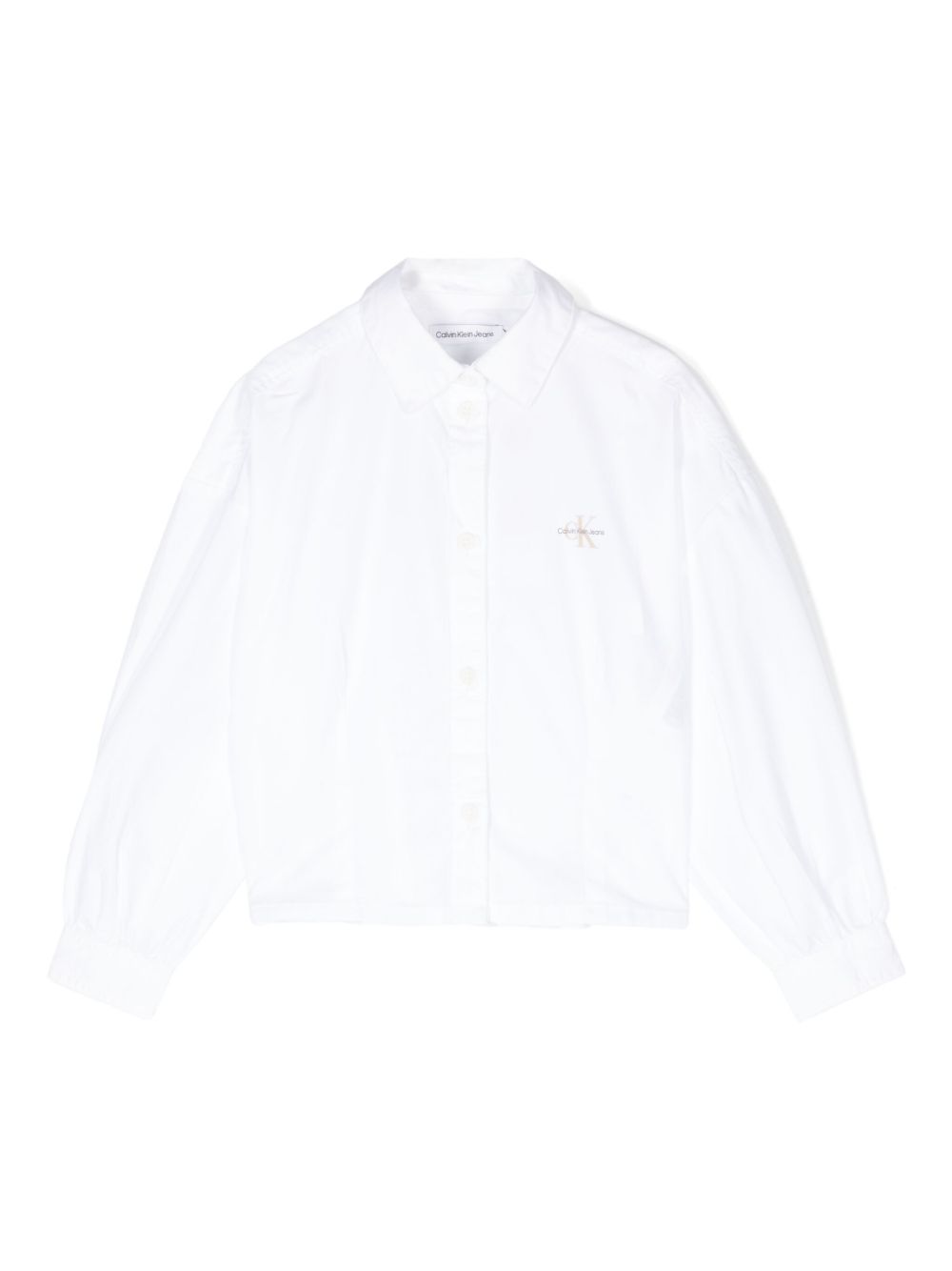 Calvin Klein Kids poplin volume-sleeve shirt - White