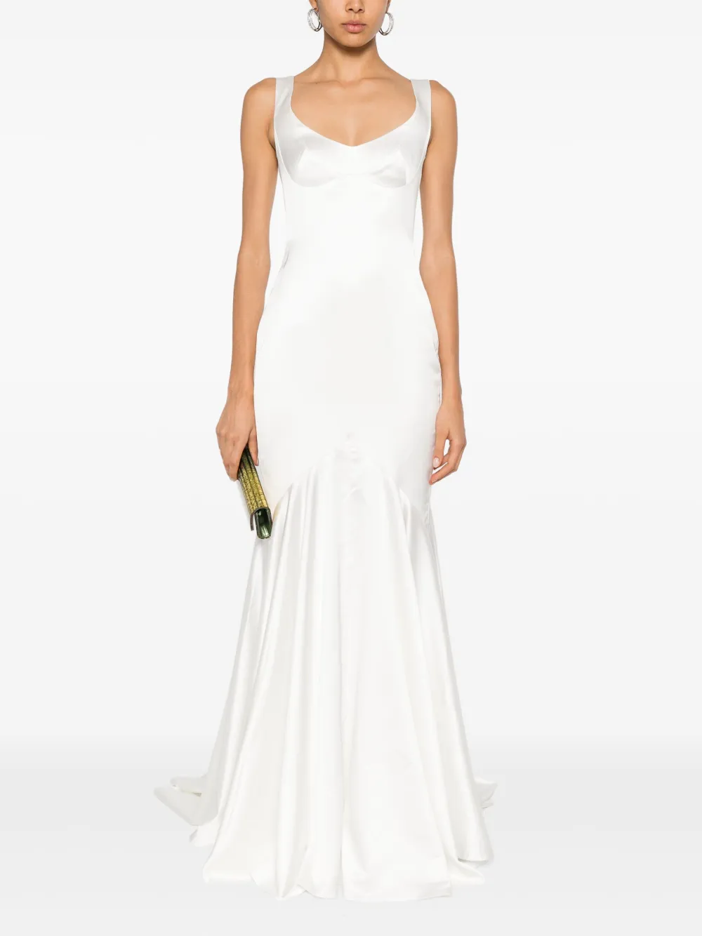 V:pm Atelier Crimson Maxi Dress In White