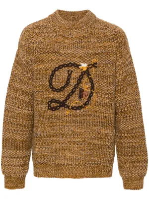 ERL Skull intarsia-knit Sweater | Brown | FARFETCH