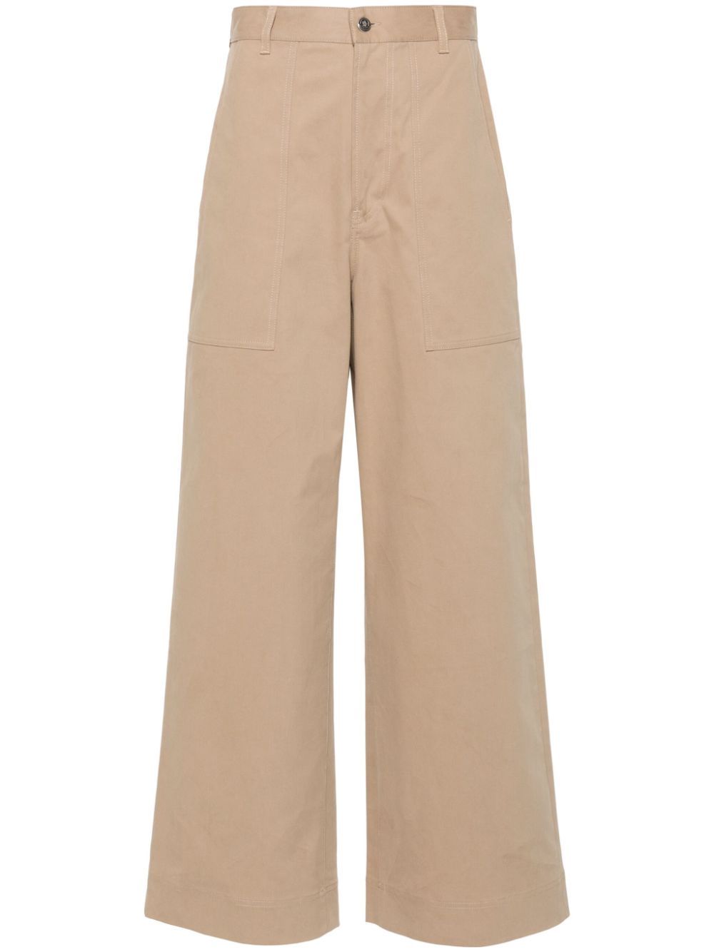 Shop Moncler Gabardine Trousers In Brown