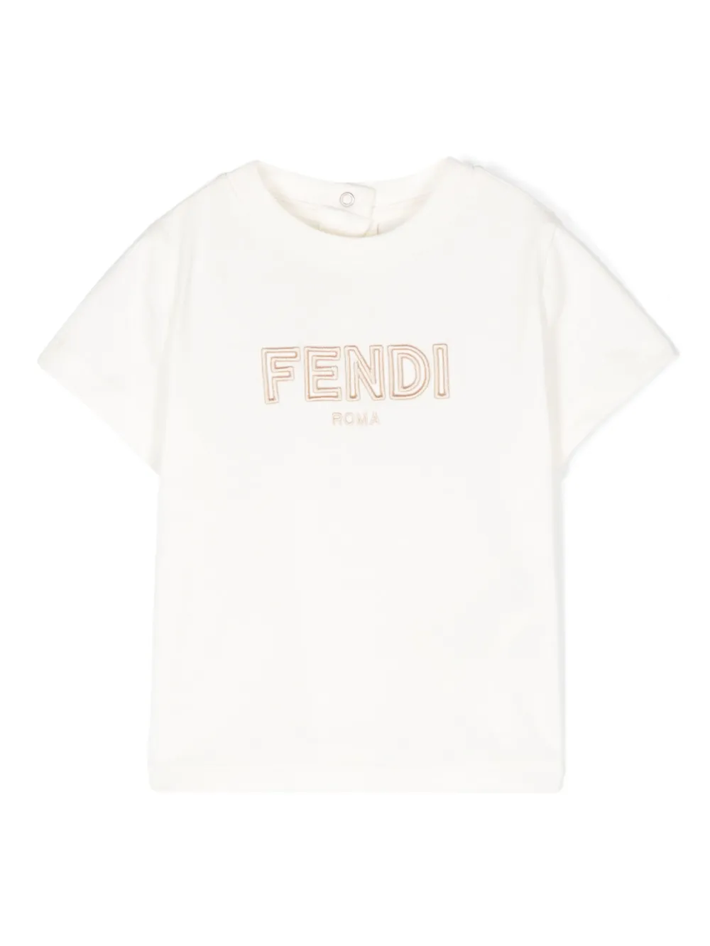 Fendi Kids T-shirt met geborduurd logo Wit