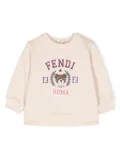 Fendi Kids teddy bear-motif sweatshirt - Neutrals