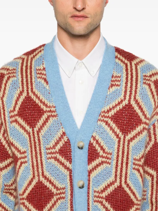 DROLE DE MONSIEUR モヘア　カーディガン Drôle De Monsieur Le Cardigan Mohair Géométrique