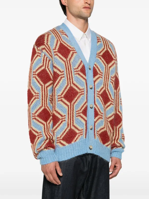 DROLE DE MONSIEUR モヘア　カーディガン Drôle De Monsieur Le Cardigan Mohair Géométrique