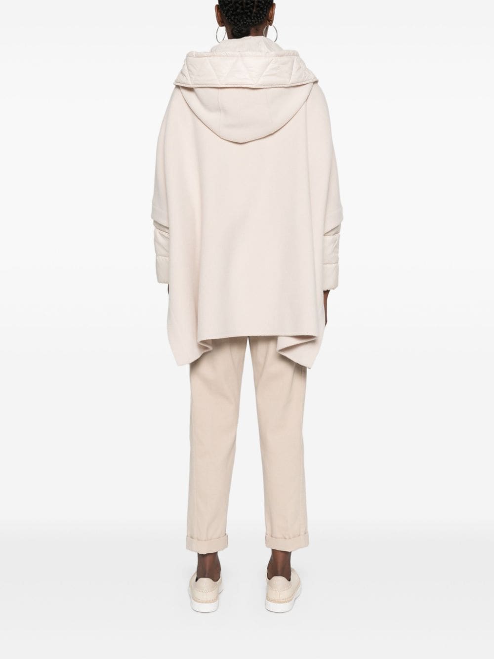 Shop Pinko Wool Poncho In Neutrals