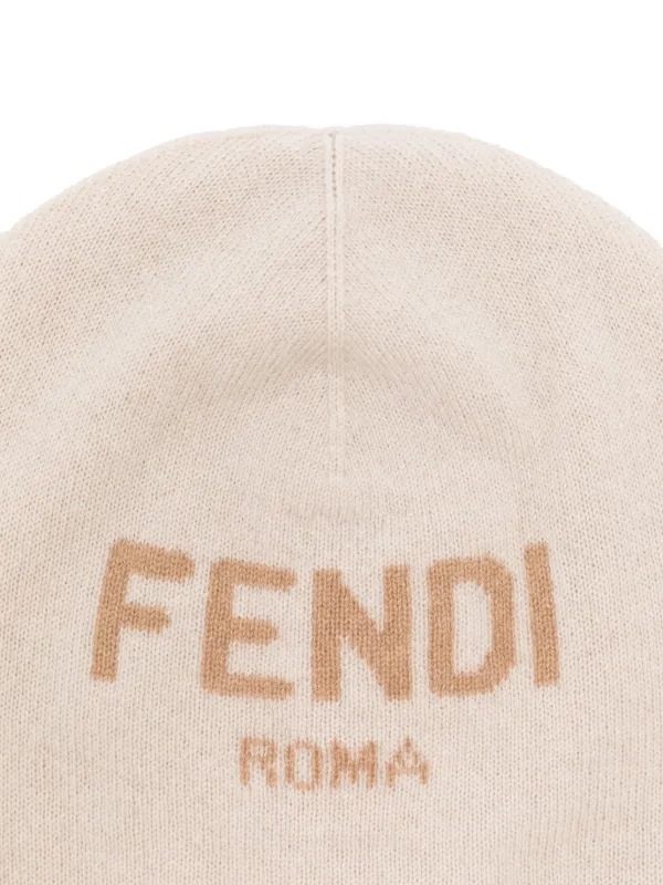 Fendi Kids logo-intarsia Beanie | Neutrals | FARFETCH ID