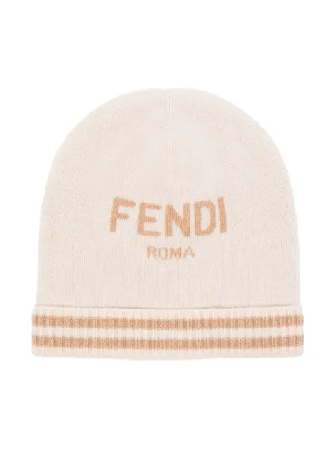 Fendi Kids logo-intarsia beanie