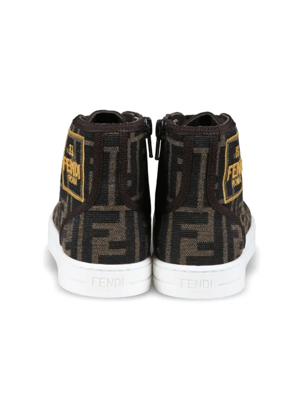 Fendi Kids Tessuto Sneakers | Brown | FARFETCH