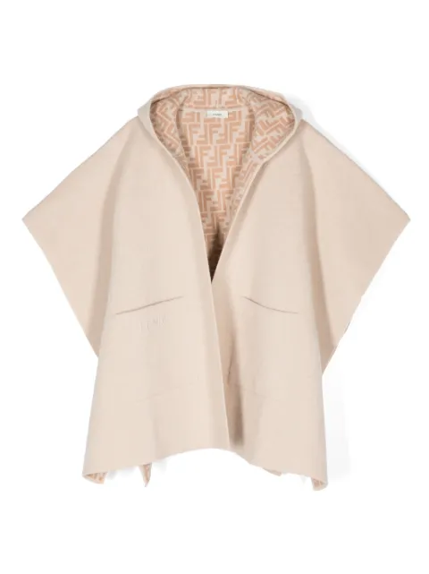 Fendi Kids logo-embroidered poncho