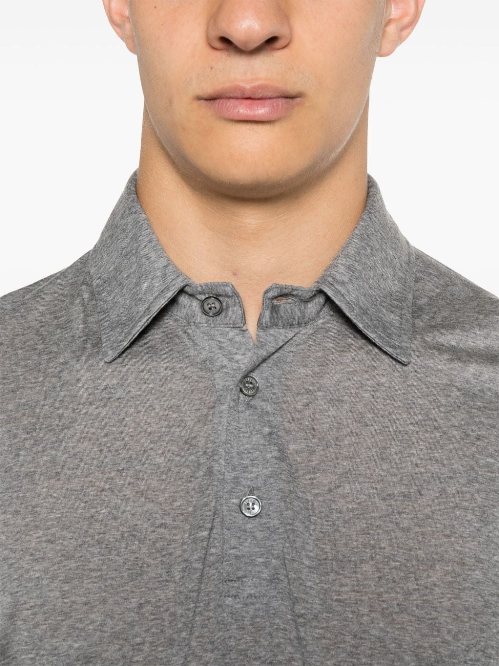 Shop Fedeli Wool Polo Shirt In Grey