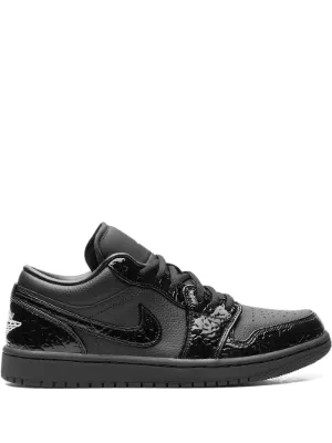 Jordan Air Jordan 1 Mid Black Patent Leather | Black | FARFETCH