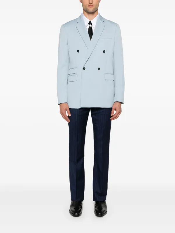 パンツ GIVENCHY BLUE WOOL PALAZZO PANT Givenchy Striped Wool Trousers | Blue | FARFETCH