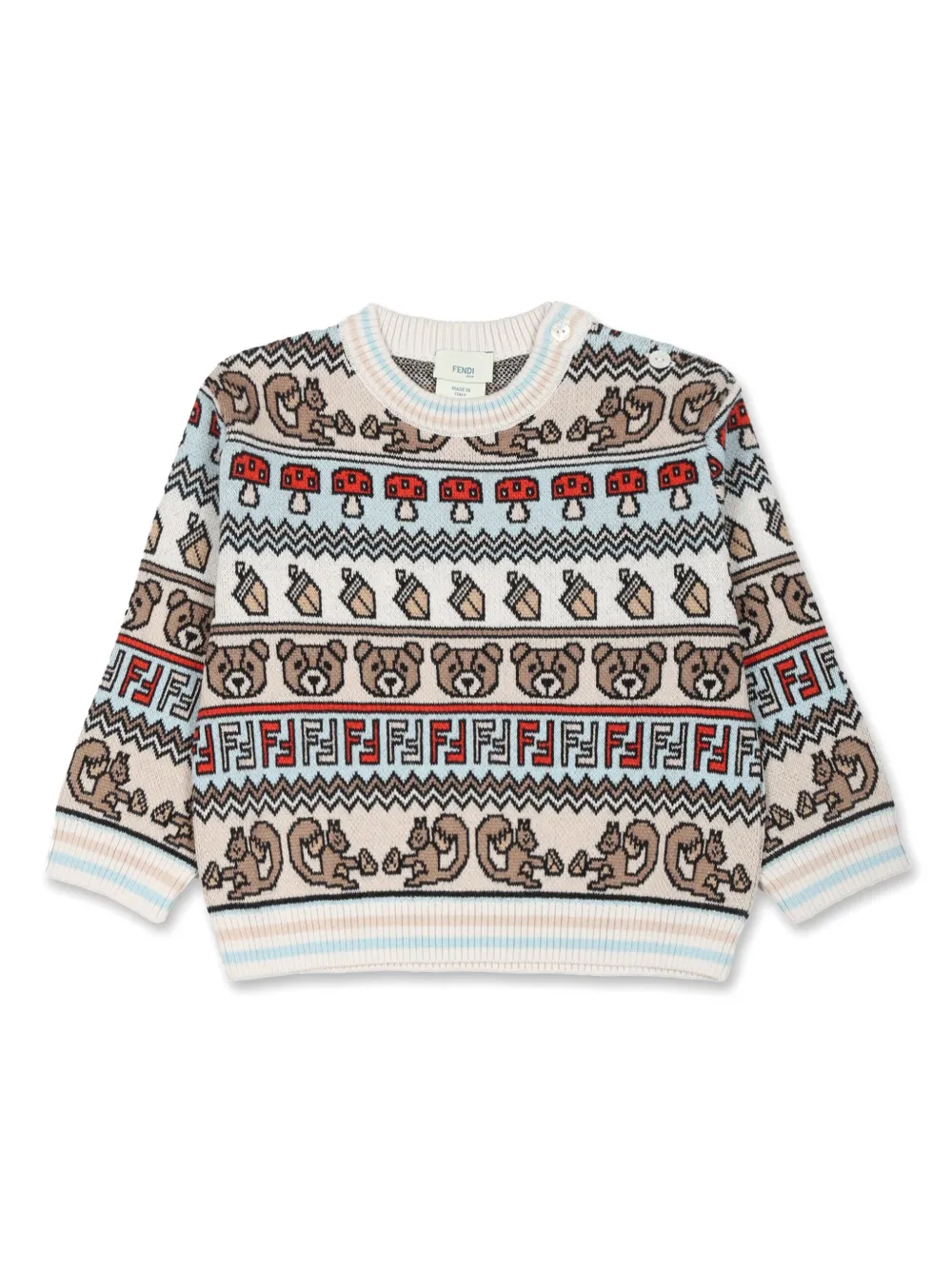 Fendi Kids Trui met ronde hals Beige