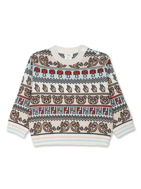 Fendi Kids crew-neck cotton jumper