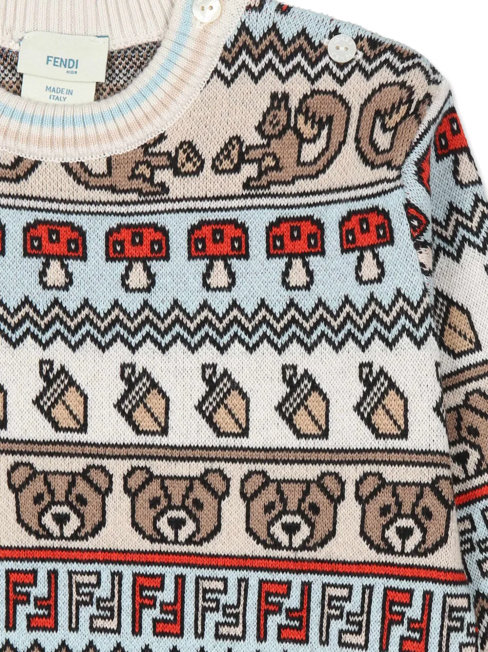 Fendi Kids Trui met ronde hals Beige
