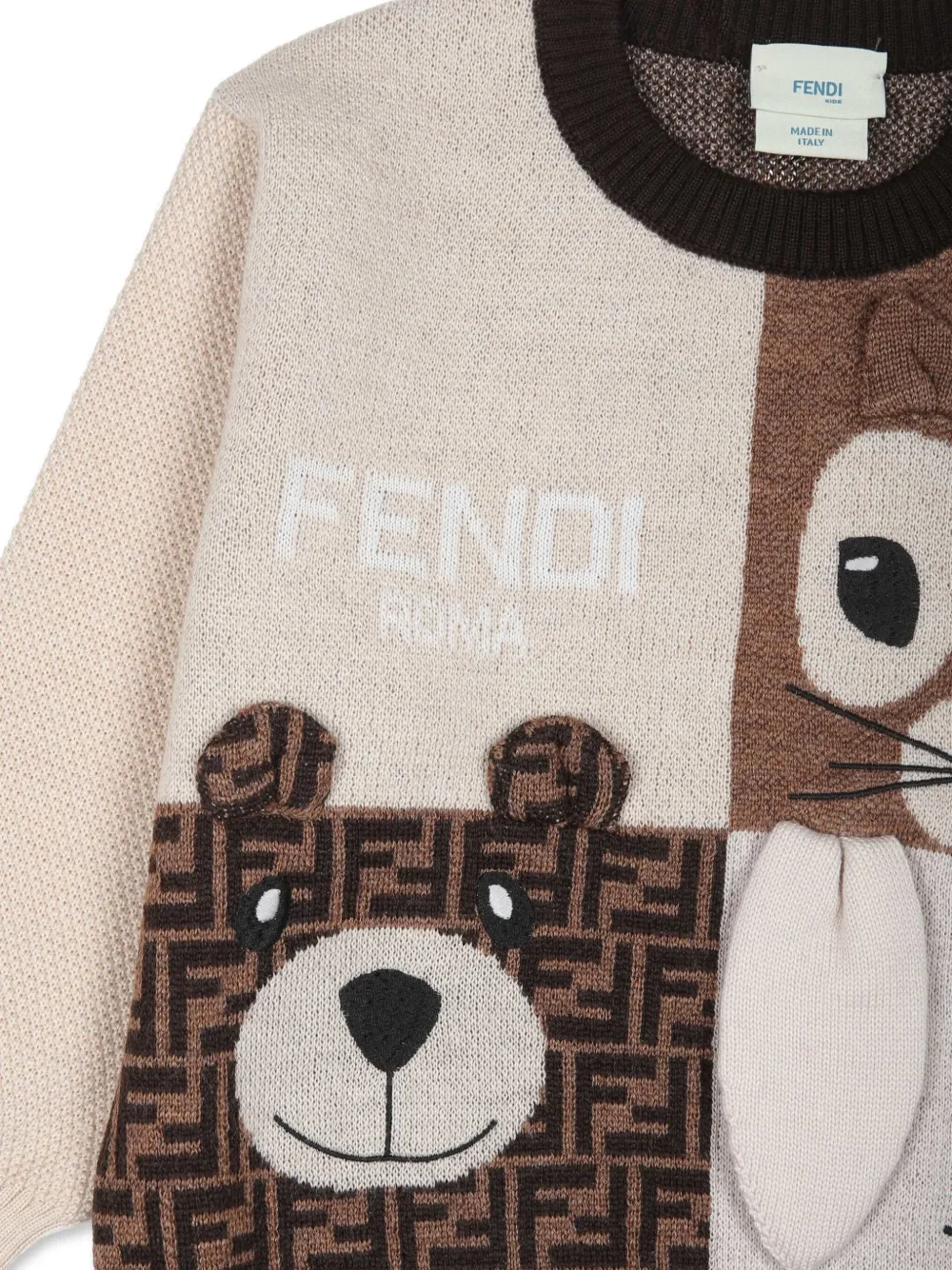 Fendi Kids Wollen trui Bruin
