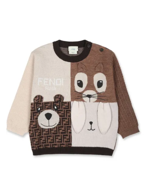 Fendi Kids suéter con cuello redondo