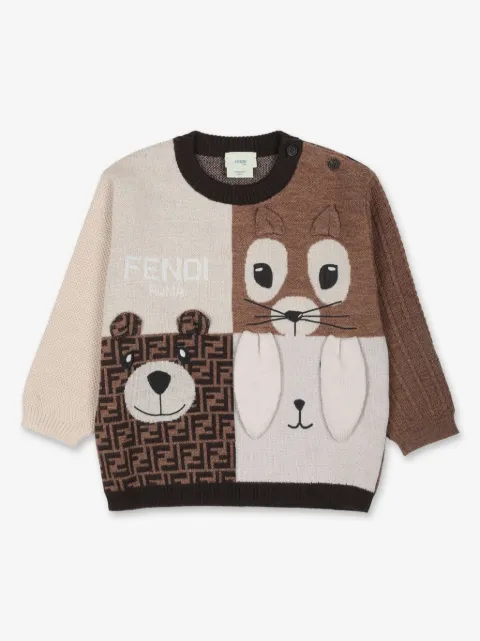 Fendi Kids suéter con cuello redondo
