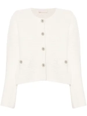 Cardigan Femme Liu Jo - Taille XL - Doré - Col Rond - Occasion En Bon état (signes D'usure Visibles)