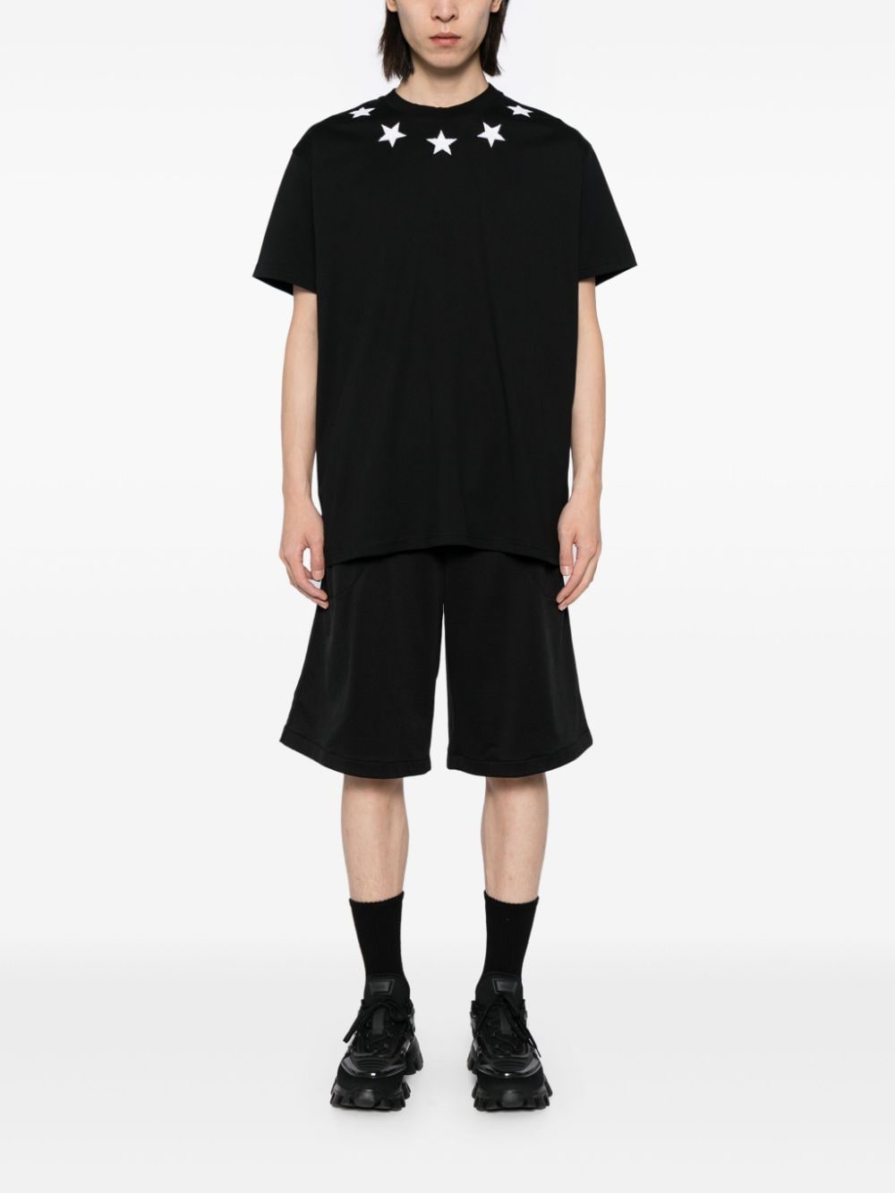 Givenchy T-shirt met ster-applicatie - Zwart