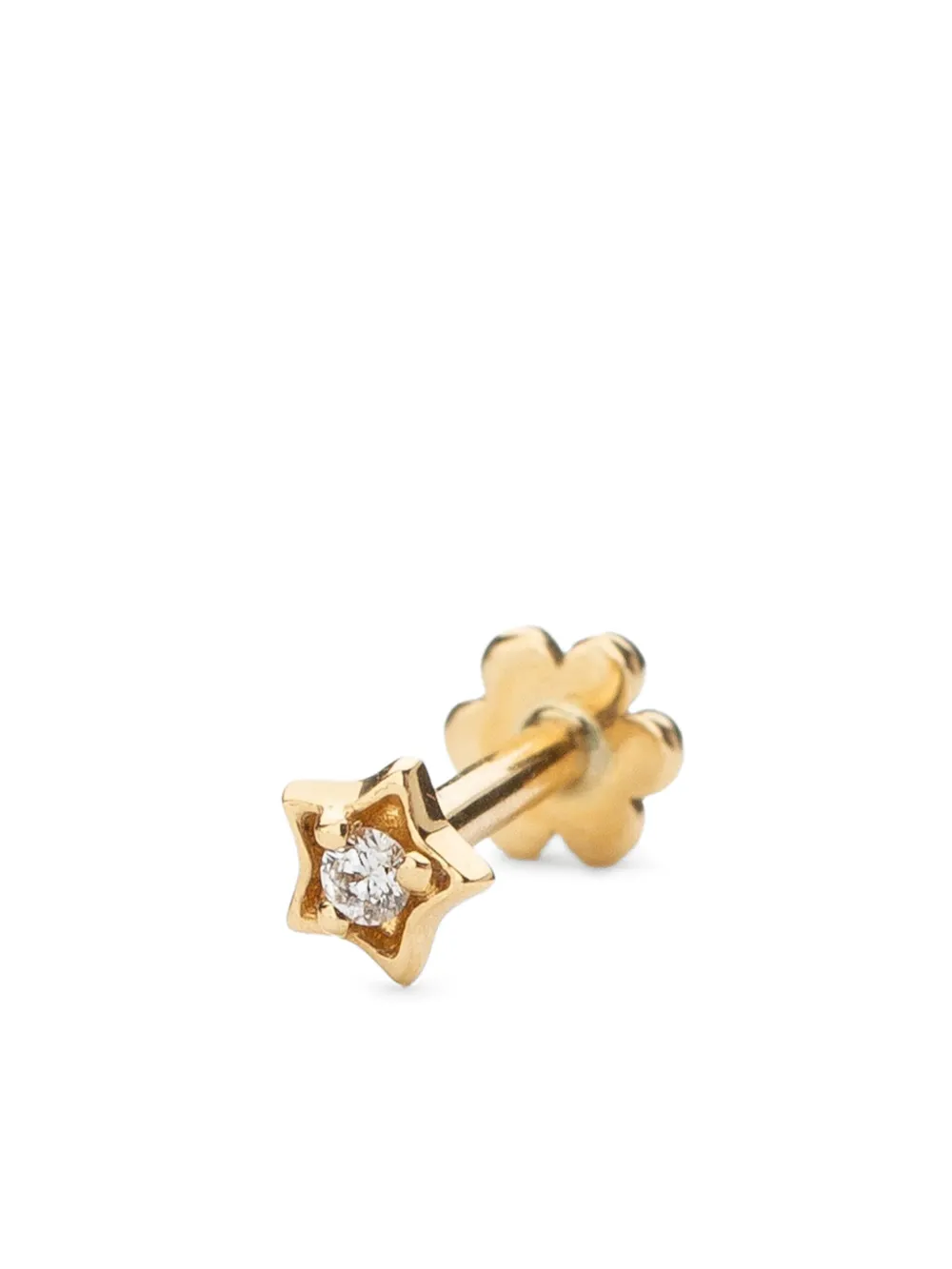 18kt yellow gold Solitaire Star diamond single earring