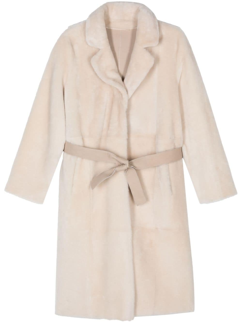 Shop Manzoni 24 Leather Coat In White